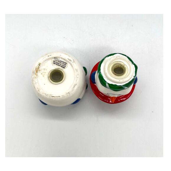 Vintage 1989 Snowman Ceramic Stackable Salt & Pepper Shakers - Picture 5 of 7